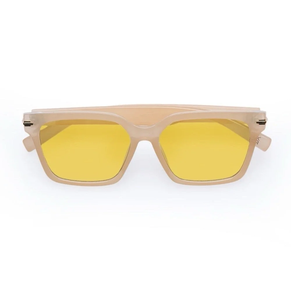 AIRE Galileo Butter Yellow Tint Square Sunglasses Anthropologie Unisex